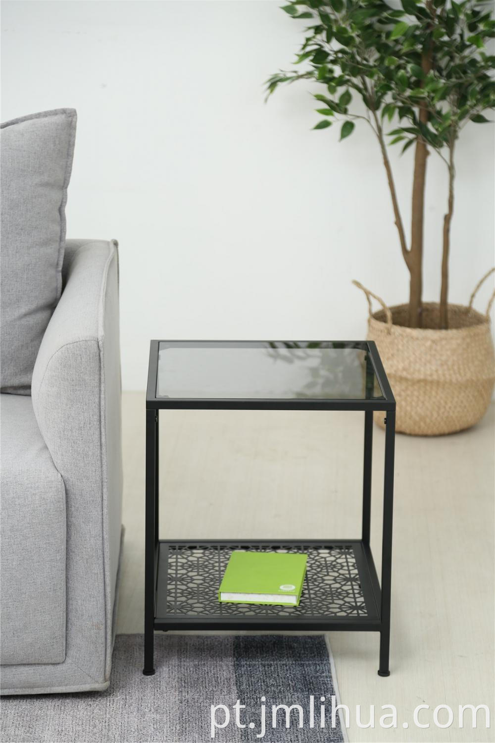glass side table 